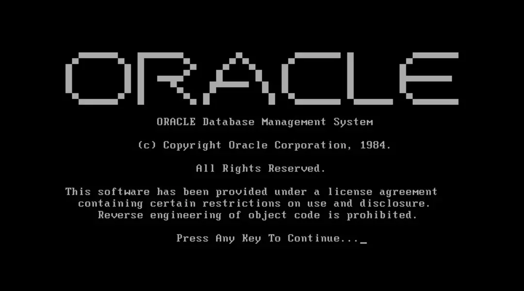 Oracle 4.1 start screen