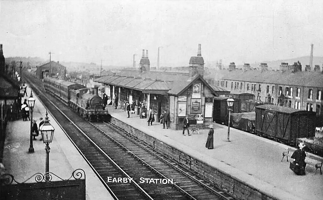 Postcard of Earby Station