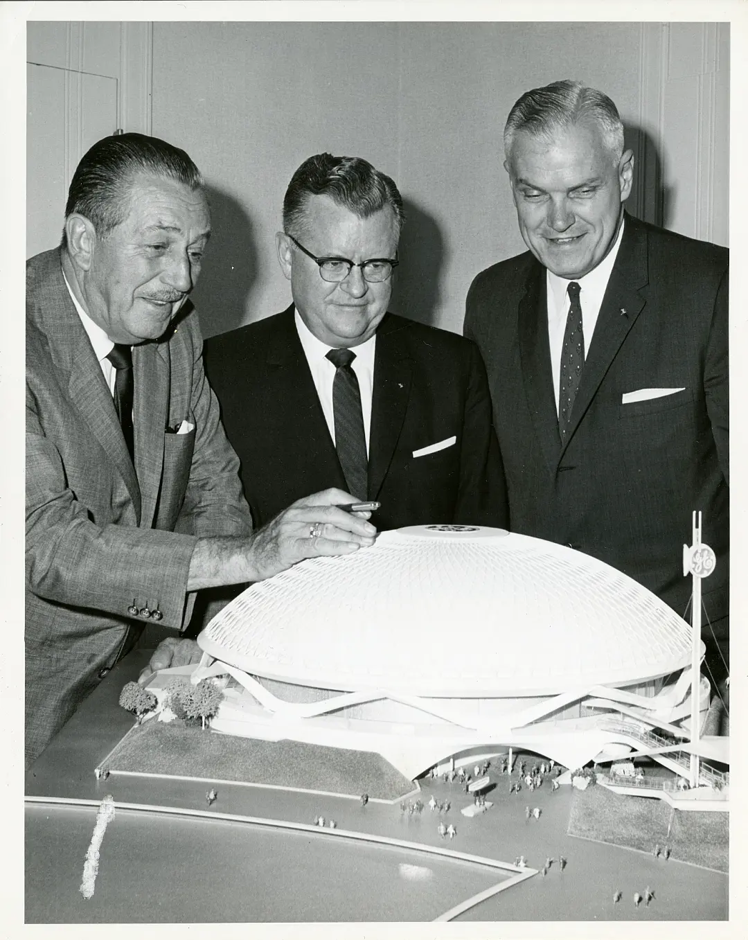 Walt Disney with GE president Gerald L. Phillipe