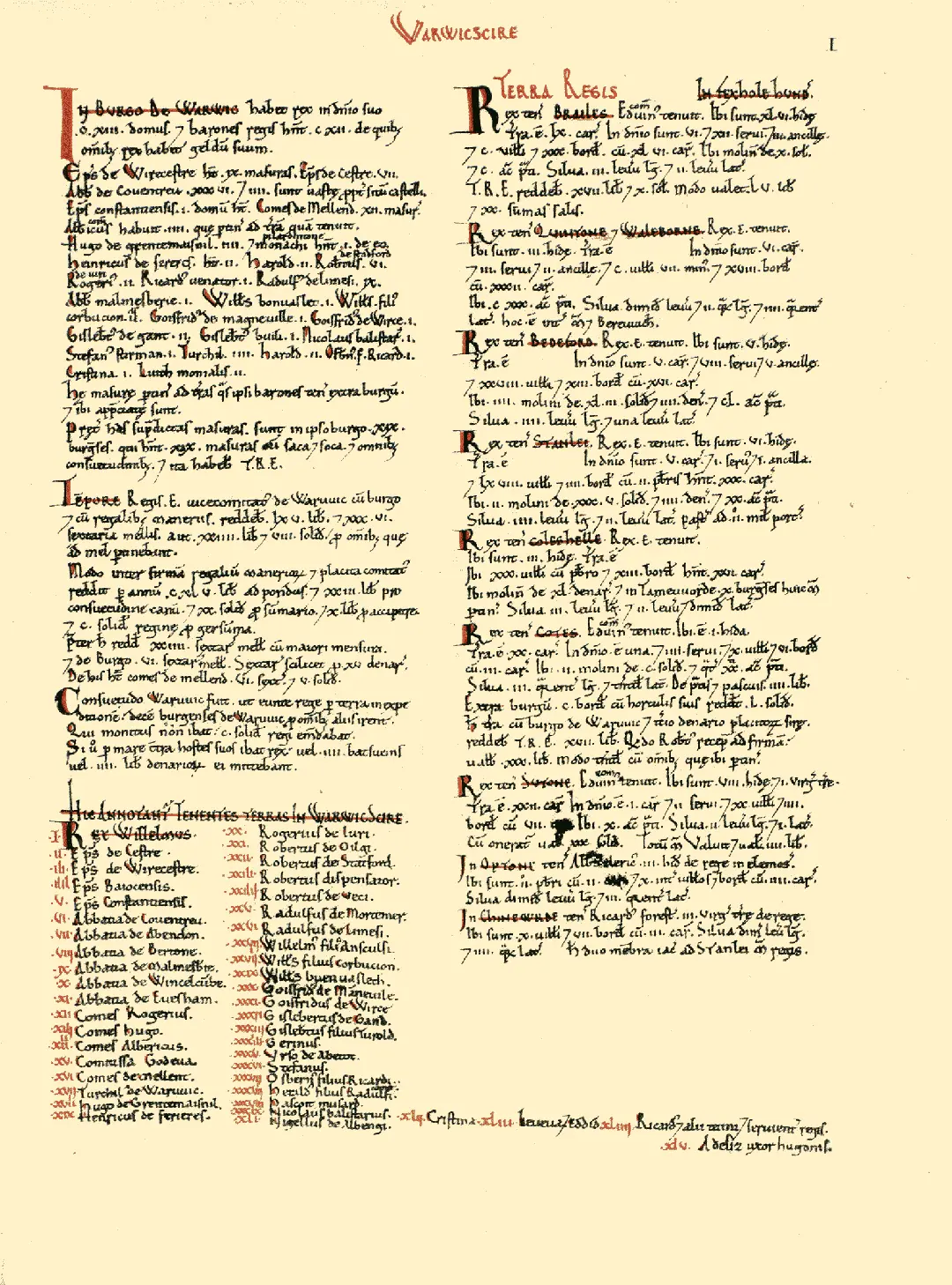 Folio from the Domesday Book