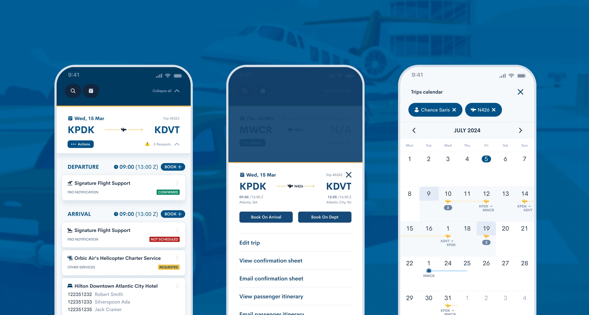 On the Fly: Designing a Private Flight Travel Management App