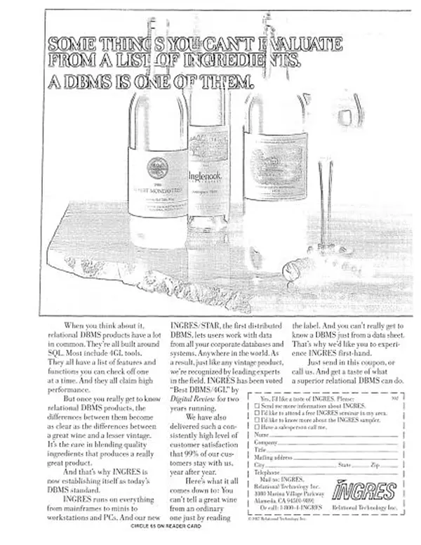 Advertisements for INGRES