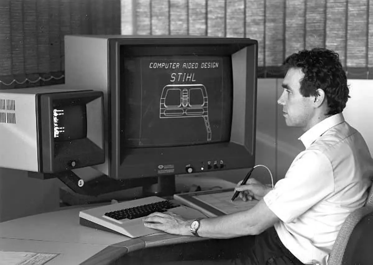 CAD design of a Stihl chainsaw (1980s)