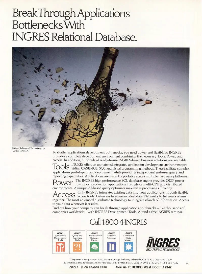 Advertisements for INGRES